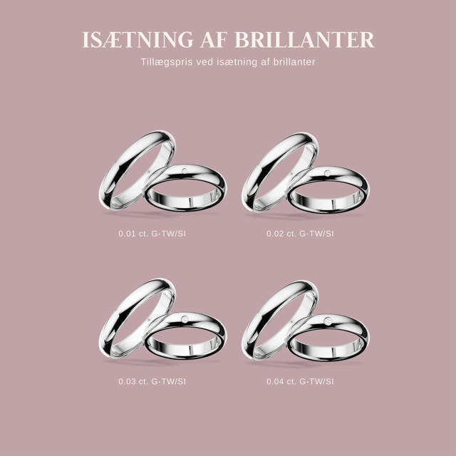 Hjerteringe 4 mm. sølv