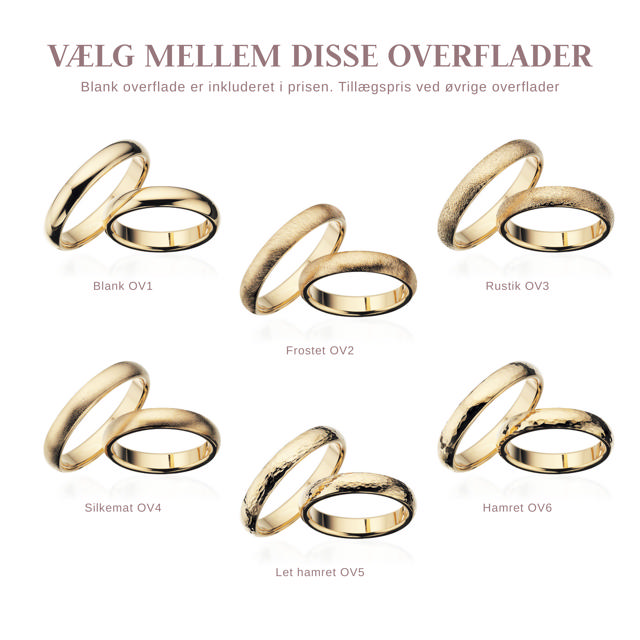 Hjerteringe 4 mm. 14 kt.