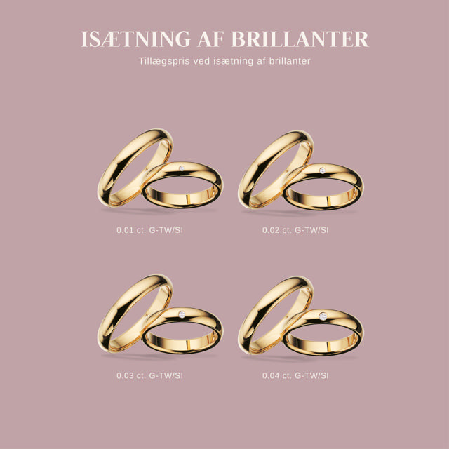 Hjerteringe 4 mm. 14 kt.