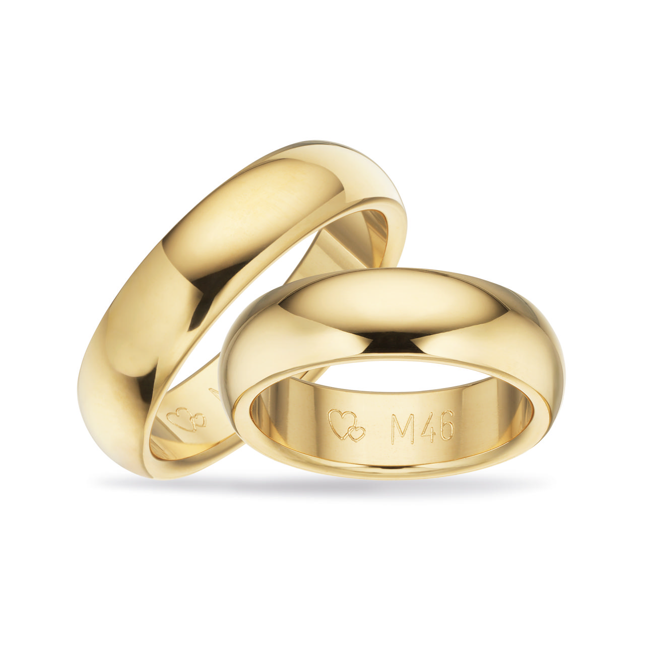 Hjerteringe 6 mm. 14 kt.