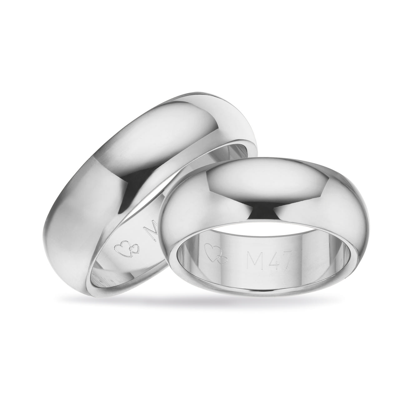 Hjerteringe 7 mm. sølv