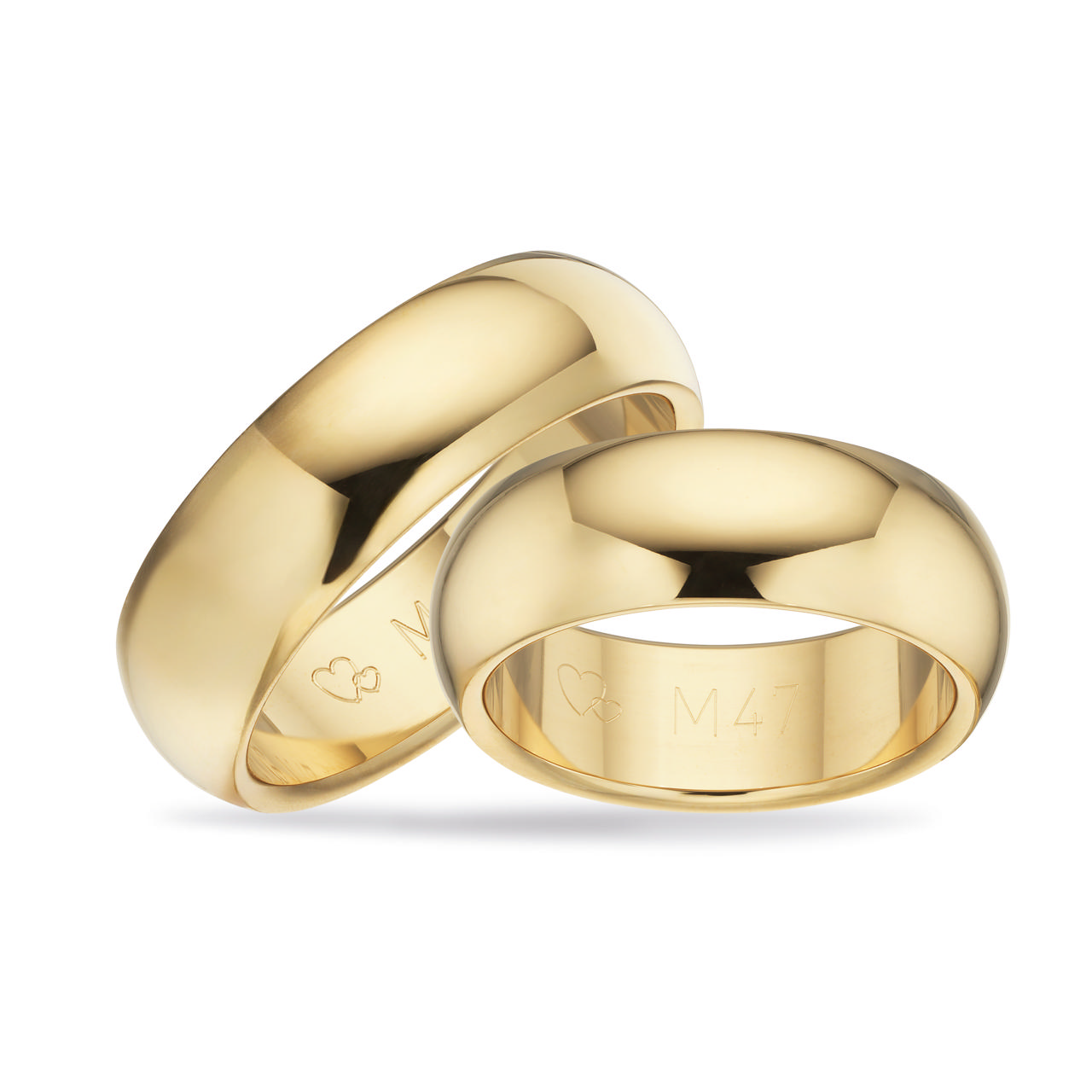 Hjerteringe 7 mm. 8 kt.