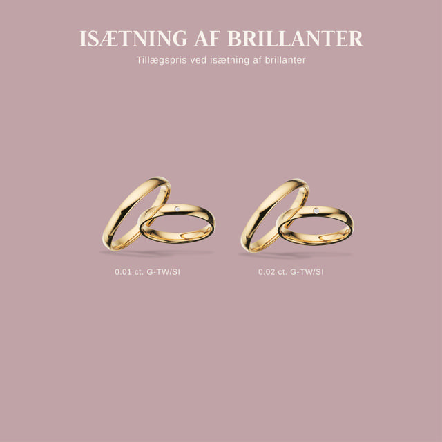 Hjerteringe 3 mm. 14 kt.