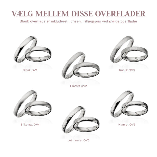 Hjerteringe 3,5 mm. 14 kt. hvidguld