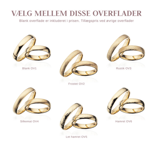 Hjerteringe 4 mm. 14 kt.