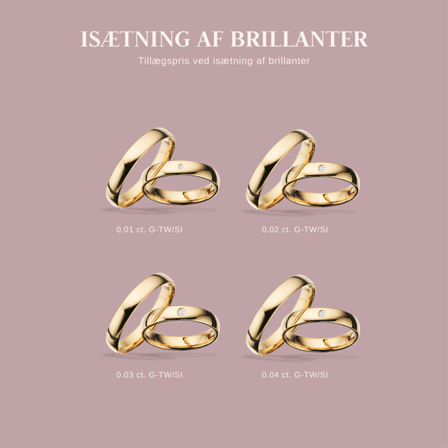 Hjerteringe 4 mm. 14 kt.