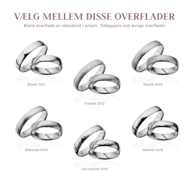 Hjerteringe 4,5 mm. 14 kt. hvidguld