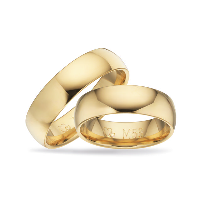 Hjerteringe 6 mm. 8 kt.