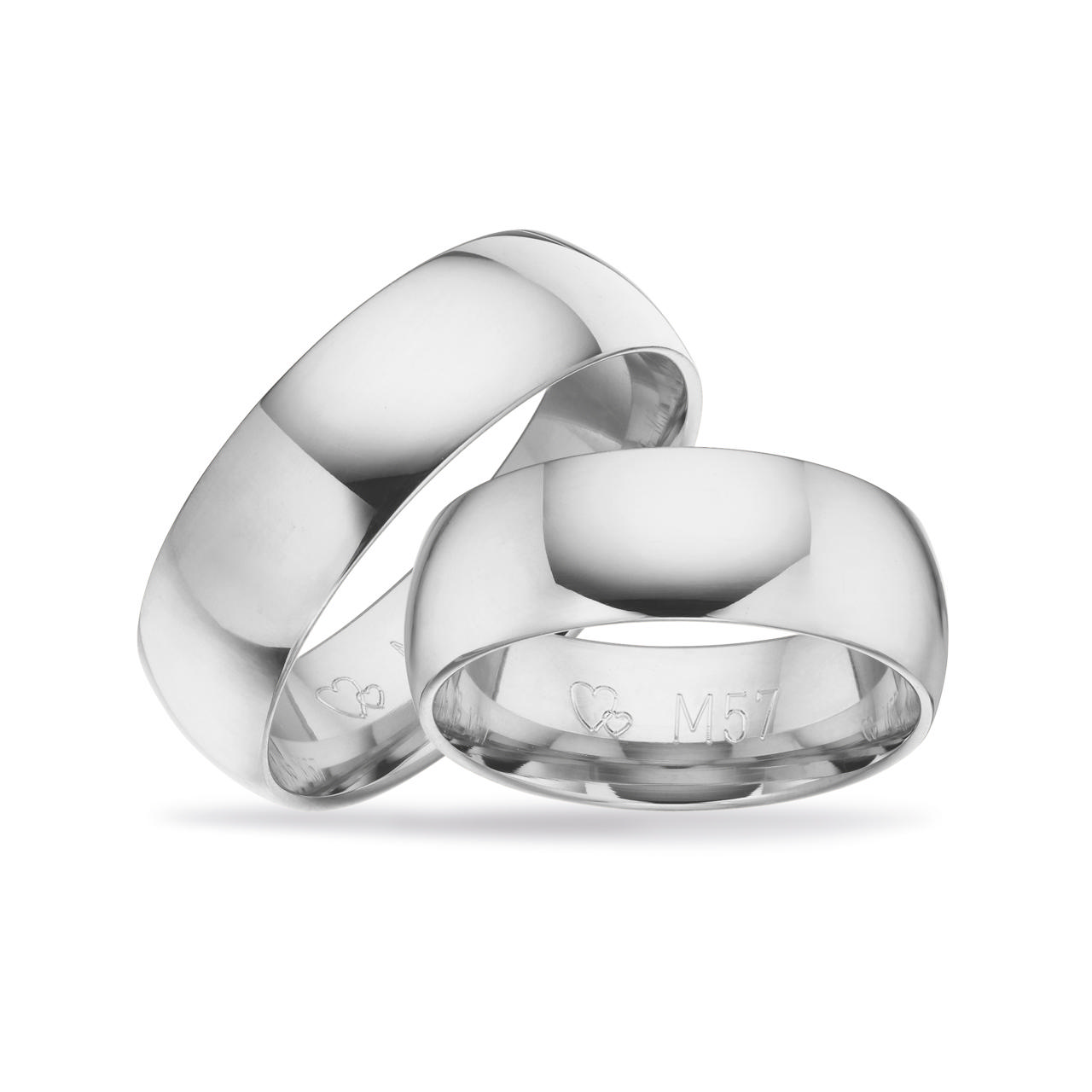 Hjerteringe 7 mm. sølv