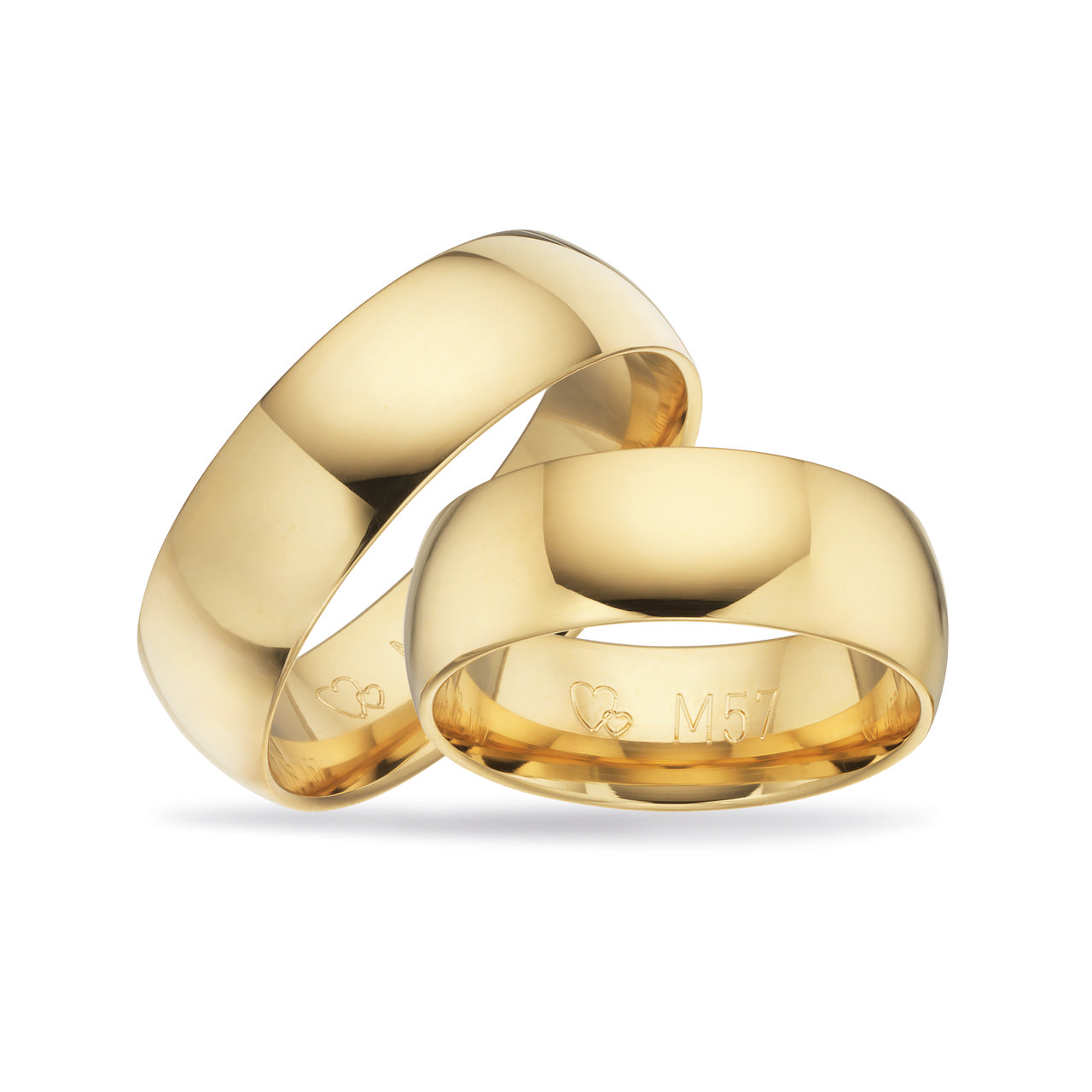 Hjerteringe 7 mm. 8 kt.