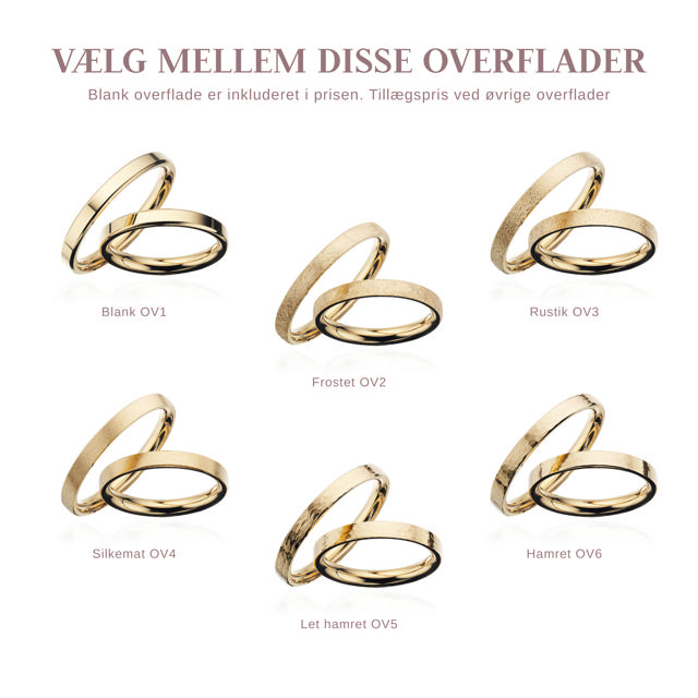 Hjerteringe 3 mm. 14 kt.