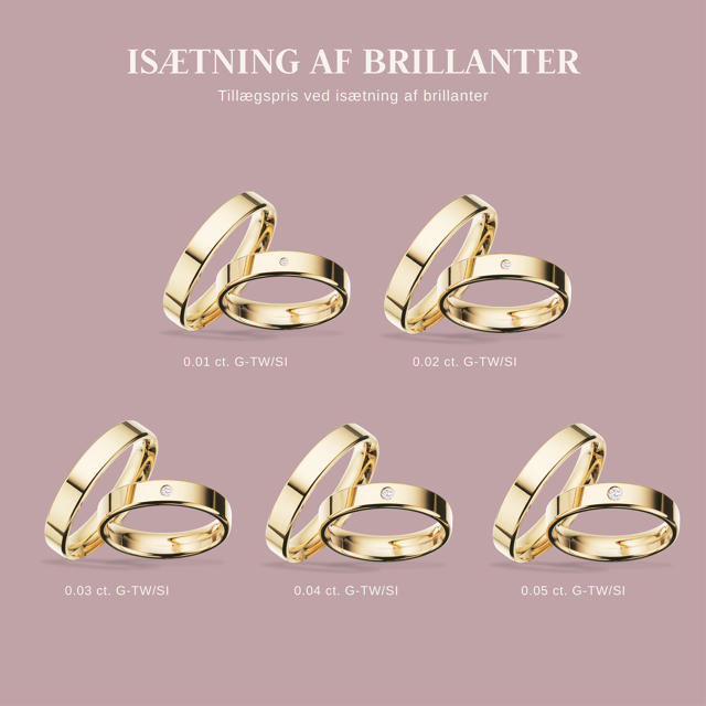 Hjerteringe 4,5 mm. 14 kt.