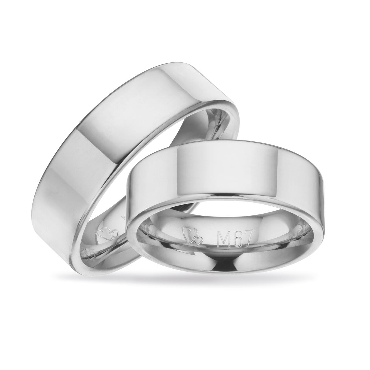 Hjerteringe 7 mm. sølv