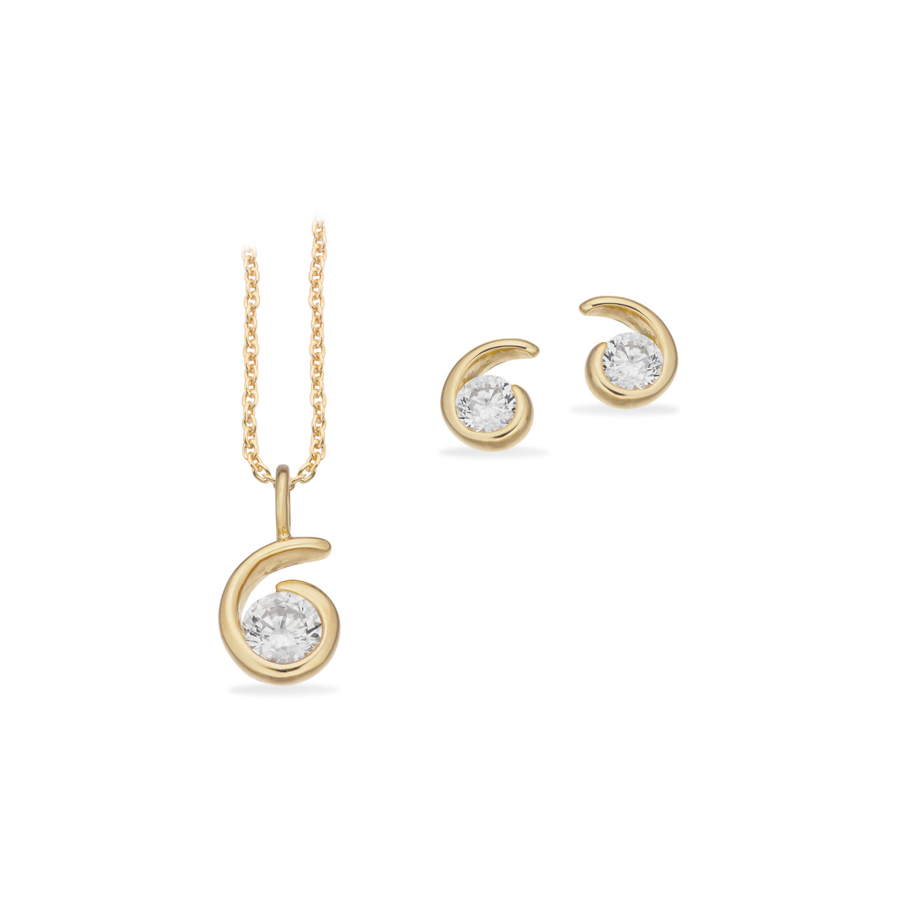 *Pixel smykkesæt cubic zir. sølv fg.