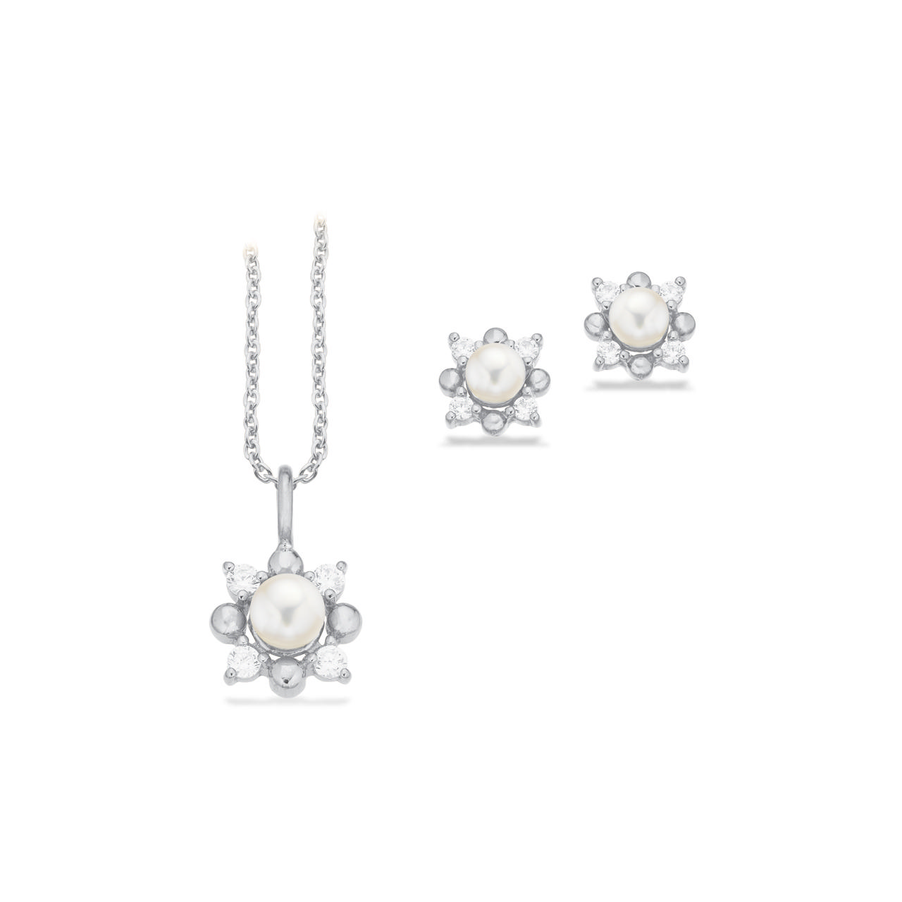 *Pixel smykkesæt fkp./cz. sølv