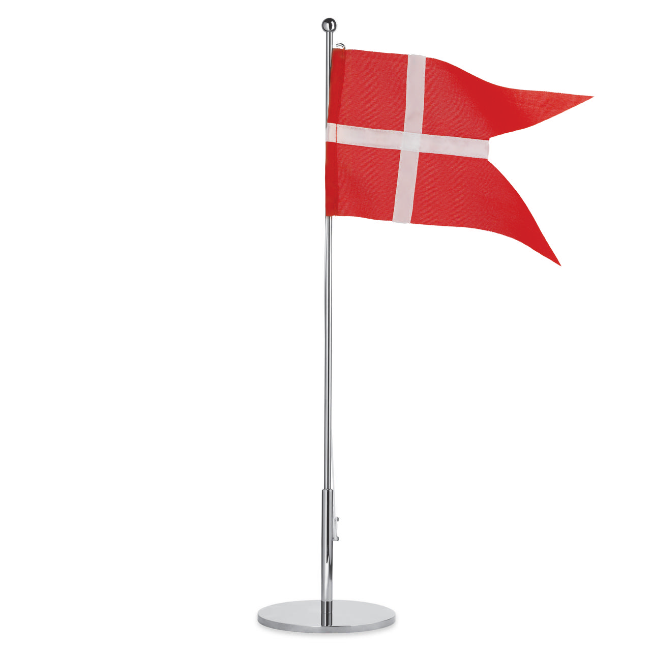 Flagstang 41 cm m. blank rund fod 95 mm stål