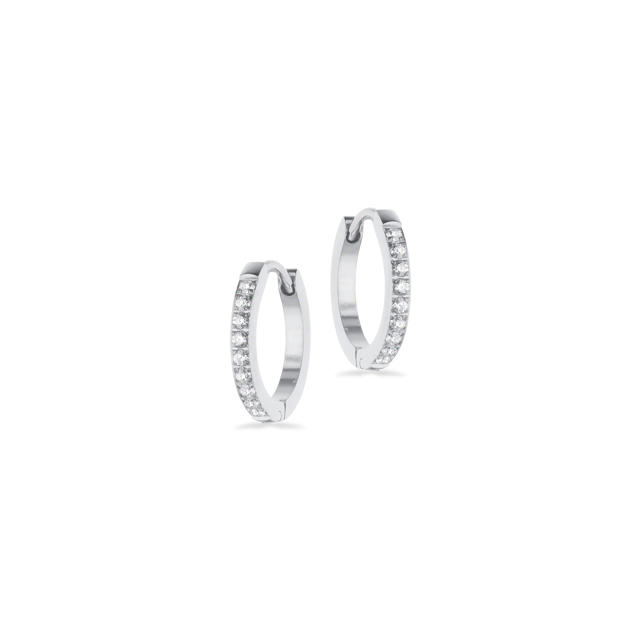 *Molly creoler 2 x 15 mm cubic zir. stål  