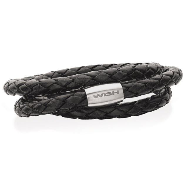 black braided leather w/steal lock 62,5cm