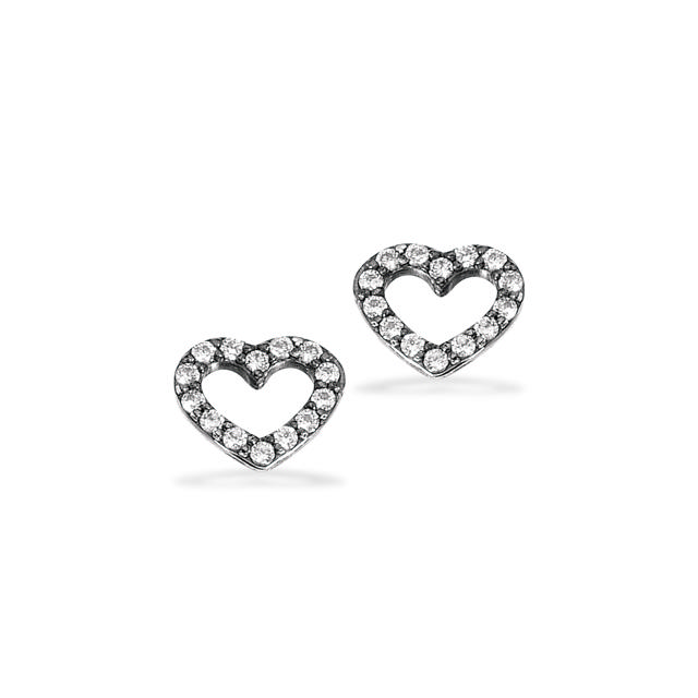 Wish ørepynt hjerte syn.zir. sølv ox.