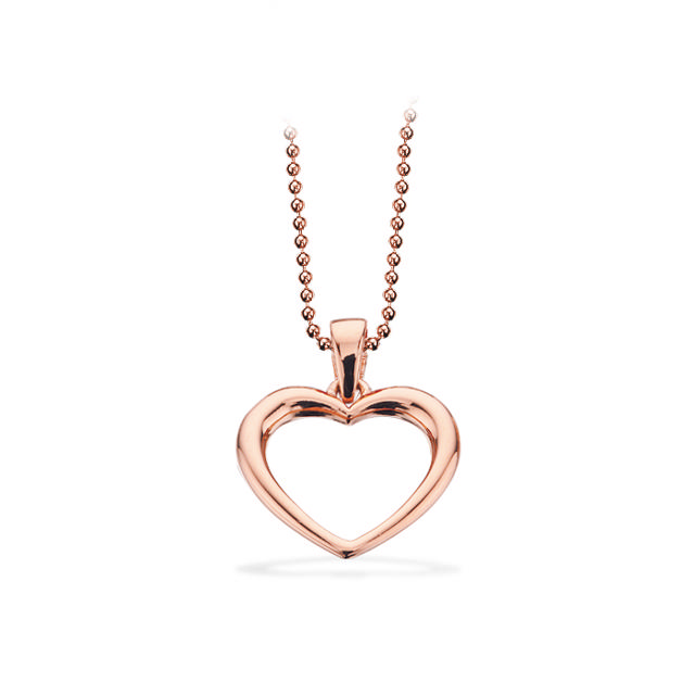 Wish vedhæng hjerte sølv rosé fg. m/kæde