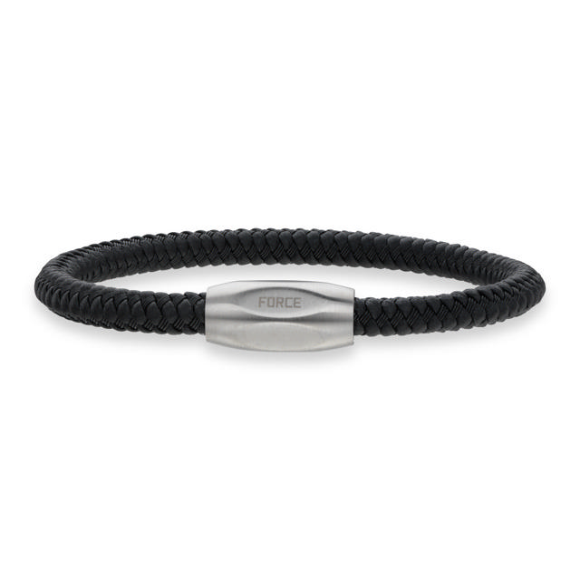 Bracelet black leather 21 cm