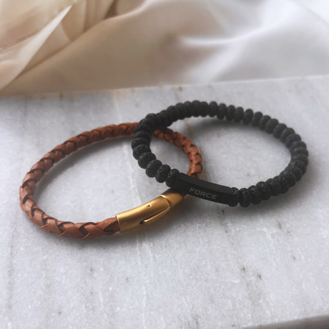 Force armbånd brunt læder m. fg. stål lås 23 cm