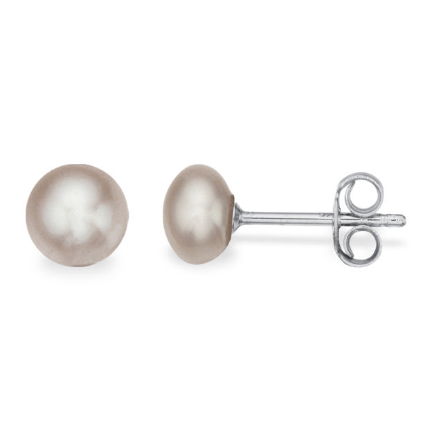 Silver pearl stud. fwp button 8-8,5 mm