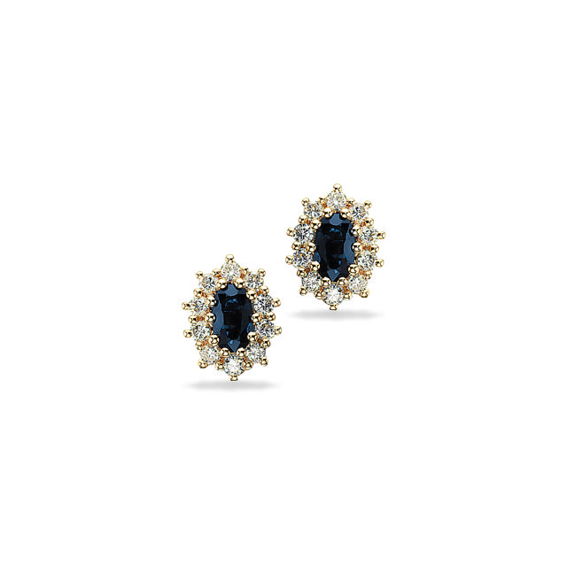 Diana ørepynt roset 0,32 H-W/SI- safir 14 kt.