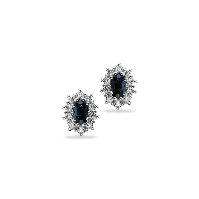 Diana ørepynt roset 0,32 H-W/SI- safir 14 kt.