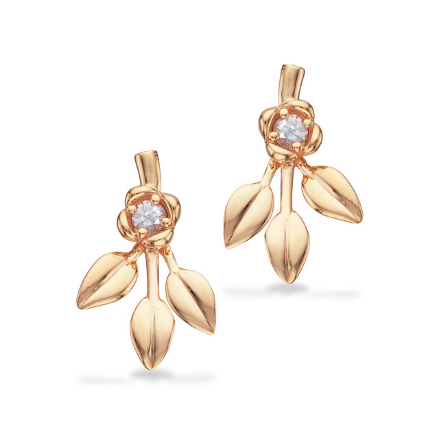 Earsticks white sapphire 585 yell.