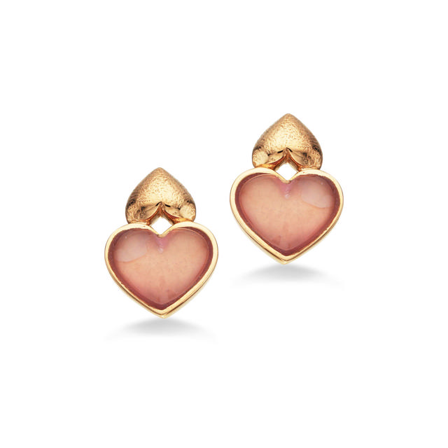 Earsticks rose quartz 585 yell.