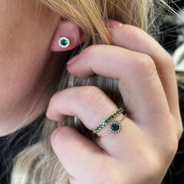 Earsticks green/white zir. 333 yell.