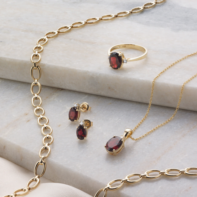 Earsticks rhodolite / zir. 333 yell.