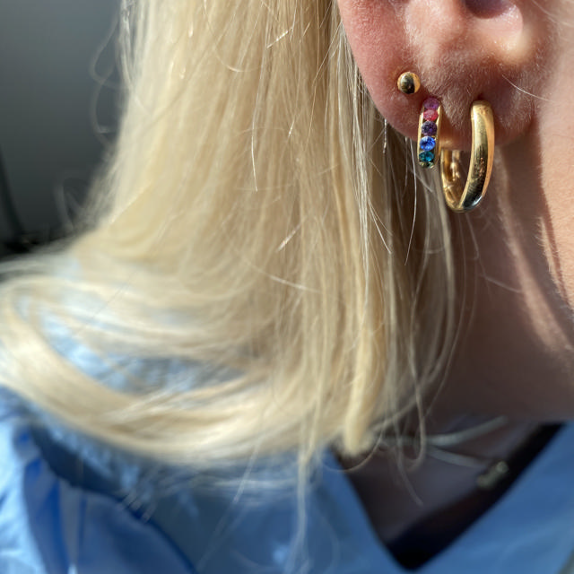 Half creol rainbow zir. 925 goldplated