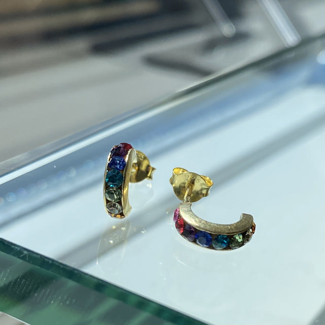 Half creol rainbow zir. 925 goldplated