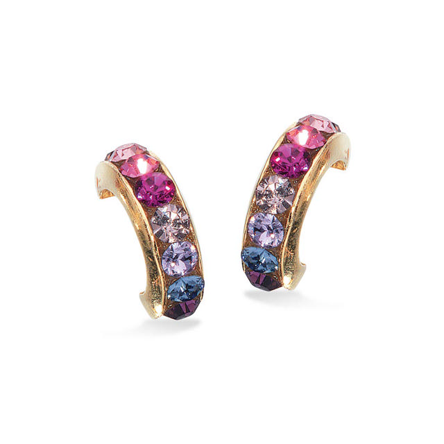Hoops rainbow zir. 925 goldplated