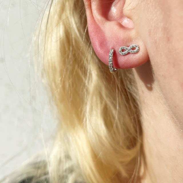 Creol 12 mm zir. 925 platinium