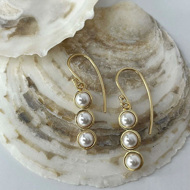 Earhanger pearl 925 goldplated