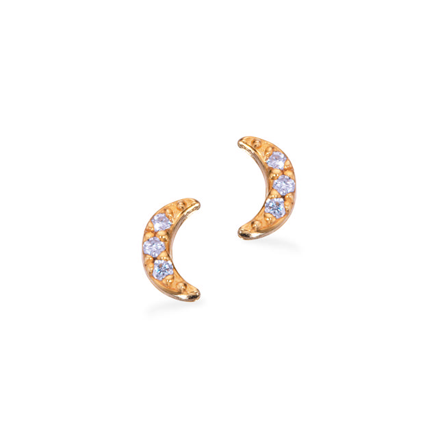 Earsticks moon zir. 925 goldplated