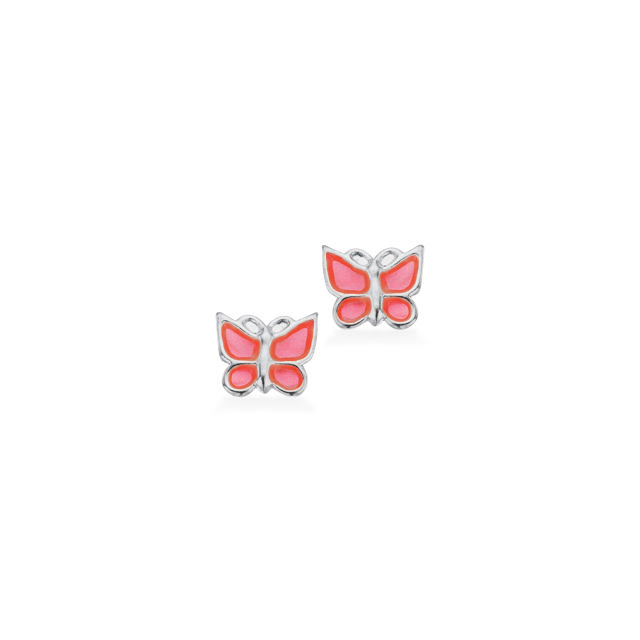 Earsticks pink butterfly 925