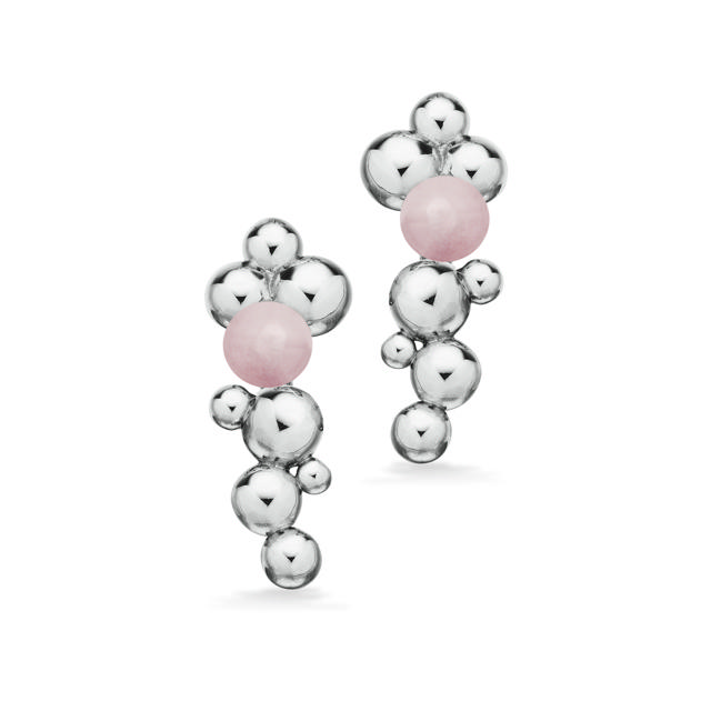 Earsticks rosa quartz 925 platinium