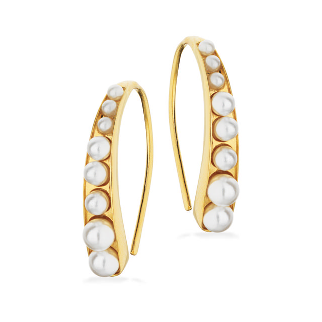 Earhanger pearls 925 goldplated