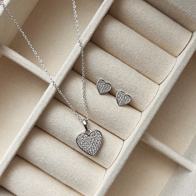 Earsticks heart zir. 925 rho.