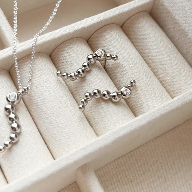 Earsticks zir. 925 platinum