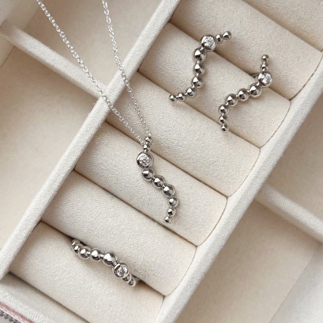 Earsticks zir. 925 platinum