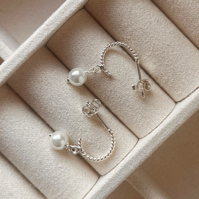 Half hoops pearls 925