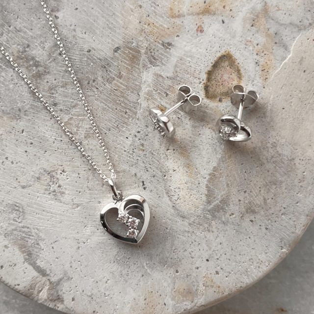 Earsticks heart zir. 925 rho.