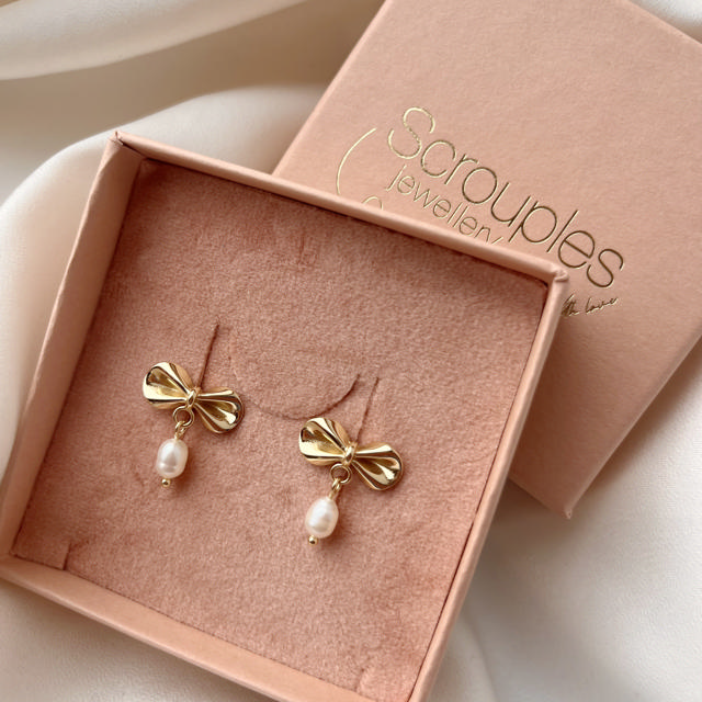 Earsticks bow fwp. 925 goldplated