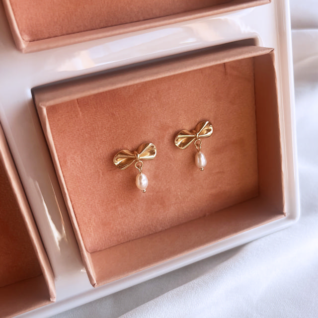 Earsticks bow fwp. 925 goldplated