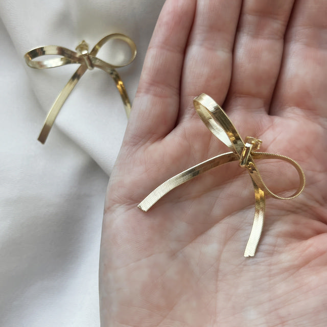 Earsticks bow 925 goldplated